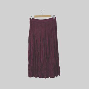Everywear Large Broomstick Skirt Silky Satin Western Boho Crinkle Womens READ